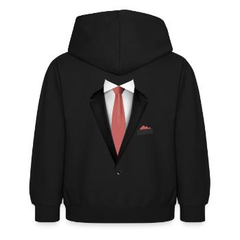 Smoking avec une cravate de couleur chair pour les mariages et - Sweat à capuche Enfant - noir - Dos - AI Model Kid Female (0cm)