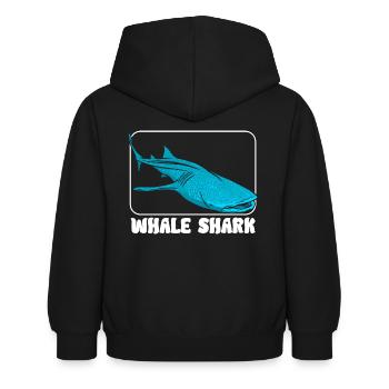 Walhai - Kinder Hoodie - Schwarz - Hinten - AI Model Kid Female (0cm)