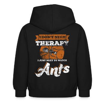Ameisen beobachten - Kinder Hoodie - Schwarz - Hinten - AI Model Kid Female (0cm)
