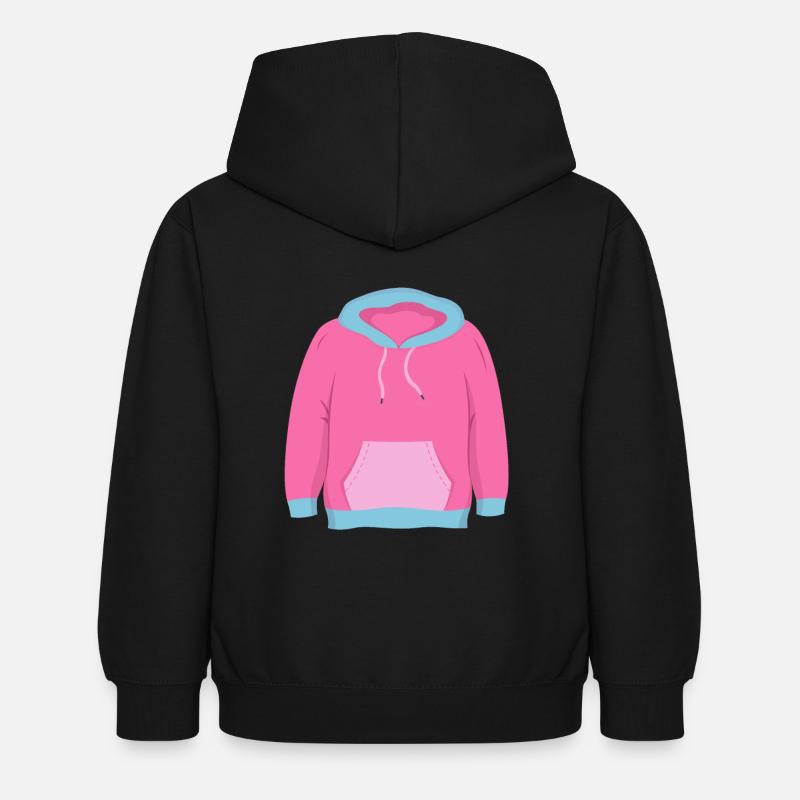 Pinker Pulli Pullover - Kinder Hoodie - Schwarz