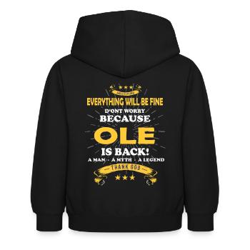 Tout ira bien Ole Is back - Sweat à capuche Enfant - noir - Dos - AI Model Kid Female (0cm)