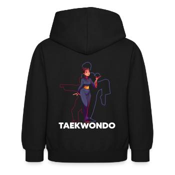 Taekwondo-girl Kampfkunst geisha "tae kwon do" - Kinder Hoodie - Schwarz - Hinten - AI Model Kid Female (0cm)