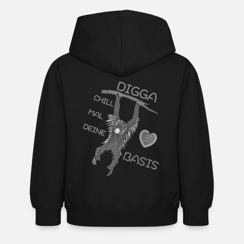 DIGGA CHILL MAL DEINE BASIS - Kinder Hoodie - Schwarz