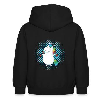 Unicorn sports dick - Kids Hoodie - black - Back - AI Model Kid Female (0cm)