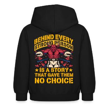 Citation de boxe Fier dicton - Sweat à capuche Enfant - noir - Dos - AI Model Kid Female (0cm)