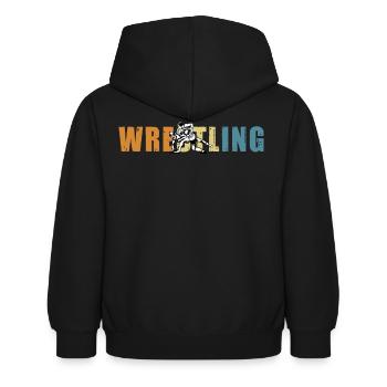 Wrestling - Kinder Hoodie - Schwarz - Hinten - AI Model Kid Female (0cm)