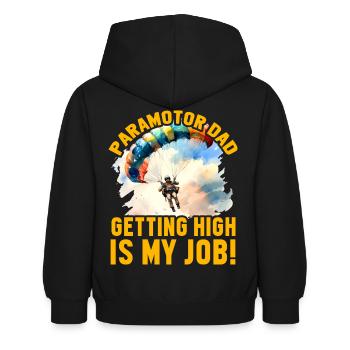 Papa paramoteur se défoncer est mon travail - Sweat à capuche Enfant - noir - Dos - AI Model Kid Female (0cm)