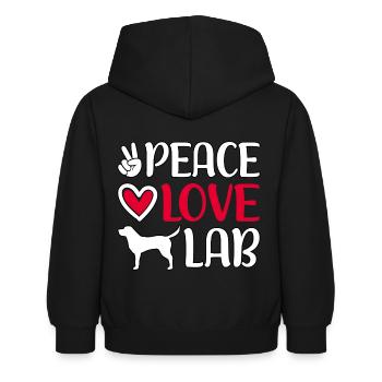 Peace Love Lab - Sweat à capuche Enfant - noir - Dos - AI Model Kid Female (0cm)