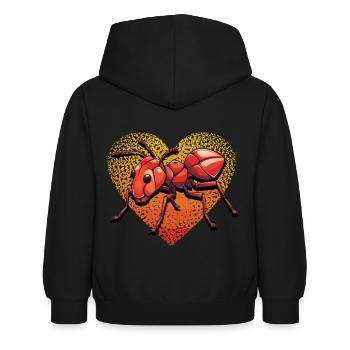 Ameise - Kinder Hoodie - Schwarz - Hinten - AI Model Kid Female (0cm)