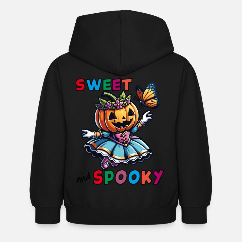 Mignonne princesse d’Halloween avec papillon - Sweat à capuche Enfant - noir