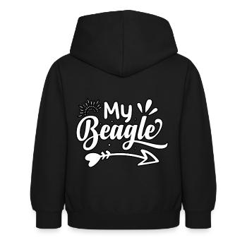 My Beagle - Kids Hoodie - black - Back - AI Model Kid Female (0cm)