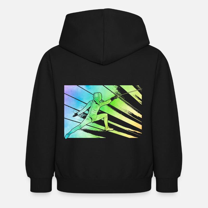 Fechten - Kinder Hoodie - Schwarz