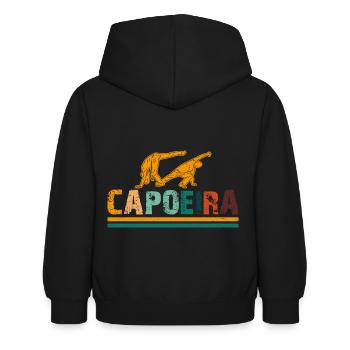 Capoeira - Kinder Hoodie - Schwarz - Hinten - AI Model Kid Female (0cm)