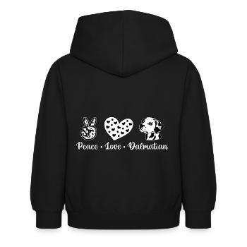 Peace love dalmatian - Kinder Hoodie - Schwarz - Hinten - AI Model Kid Female (0cm)