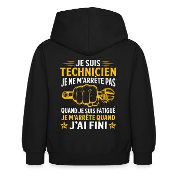 Je suis technicien cadeau technicien - Sweat à capuche Enfant - noir - Dos - AI Model Kid Female (0cm)