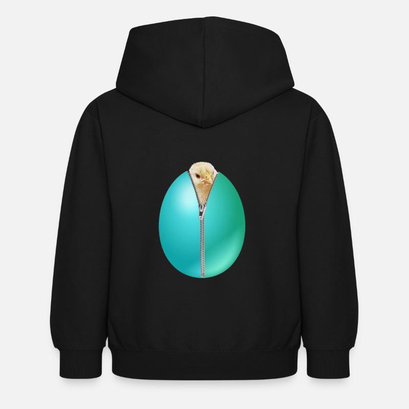 Chick Zip Easter Egg cadeau - Sweat à capuche Enfant - noir