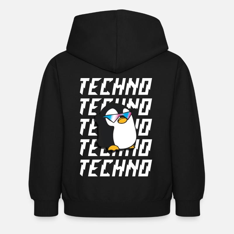 Manchot techno - Sweat à capuche Enfant - noir