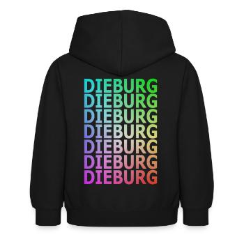 DIEBURGx7 Farbverlauf - Kinder Hoodie - Schwarz - Hinten - AI Model Kid Female (0cm)