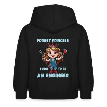 Prinzessin wird Ingenieurin Mechanikerin - Kinder Hoodie - Schwarz - Hinten - AI Model Kid Female (0cm)