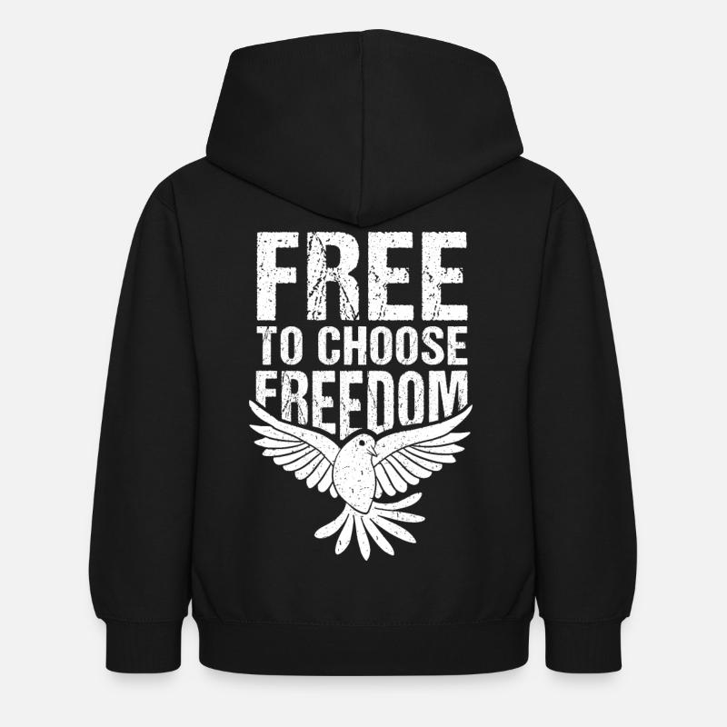 libre de choisir la liberté - Sweat à capuche Enfant - noir