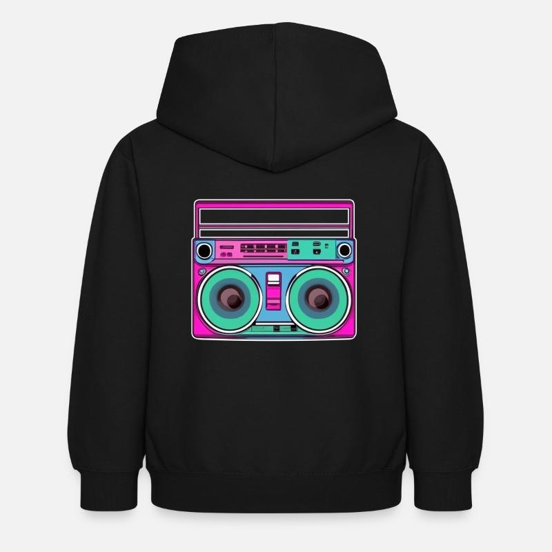 Ghetto Blaster Fluo - Sweat à capuche Enfant - noir