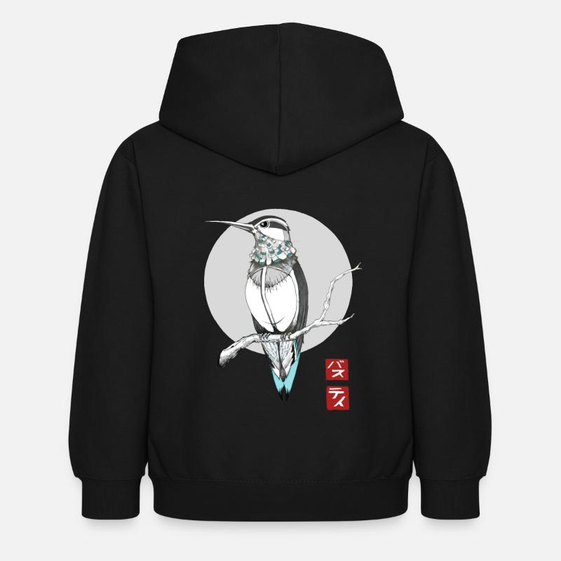 Eisvogel - Kinder Hoodie - Schwarz