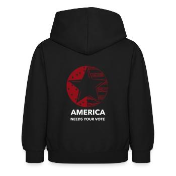 Vote for America - Kinder Hoodie - Schwarz - Hinten - AI Model Kid Female (0cm)