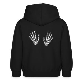 Mains main empreinte de la main doigts squelette os - Sweat à capuche Enfant - noir - Dos - AI Model Kid Female (0cm)