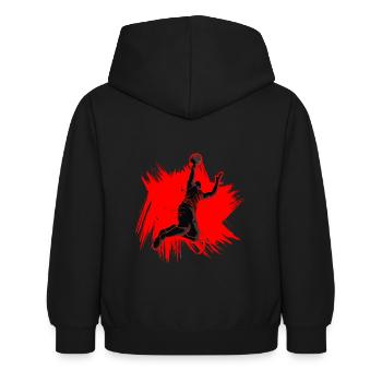 basketball - Kinder Hoodie - Schwarz - Hinten - AI Model Kid Female (0cm)