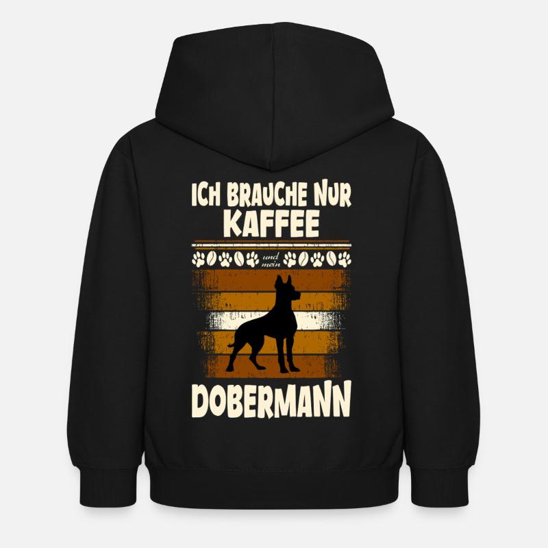Doberman - Sweat à capuche Enfant - noir