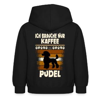 Poodle coffee - Kids Hoodie - black - Back - AI Model Kid Female (0cm)