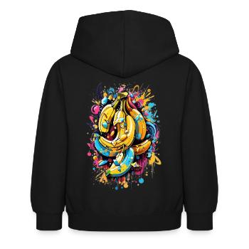 Graffiti Bananas - Kids Hoodie - black - Back - AI Model Kid Female (0cm)
