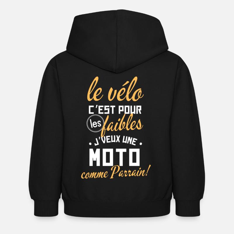 Une moto comme parrain - idée cadeau enfant bébé - Sweat à capuche Enfant - noir
