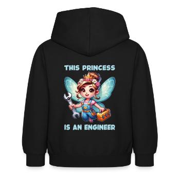 Vergiss Fee und Prinzessin - ich bin Ingenieurin - Kinder Hoodie - Schwarz - Hinten - AI Model Kid Female (0cm)