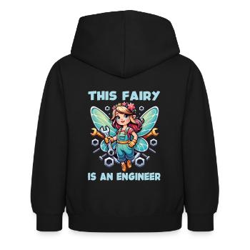 Vergiss Fee und Prinzessin - ich bin Ingenieur - Kinder Hoodie - Schwarz - Hinten - AI Model Kid Female (0cm)