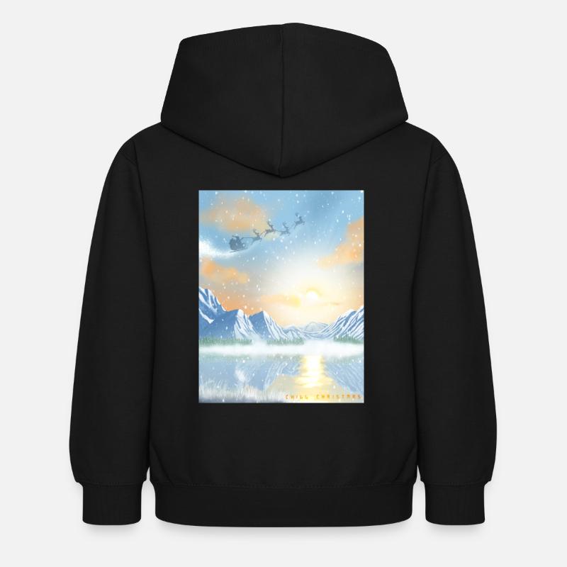 Noël chill - Sweat à capuche Enfant - noir