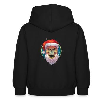 Weihnachten ugly christmas Scull Santa - Kinder Hoodie - Schwarz - Hinten - AI Model Kid Female (0cm)