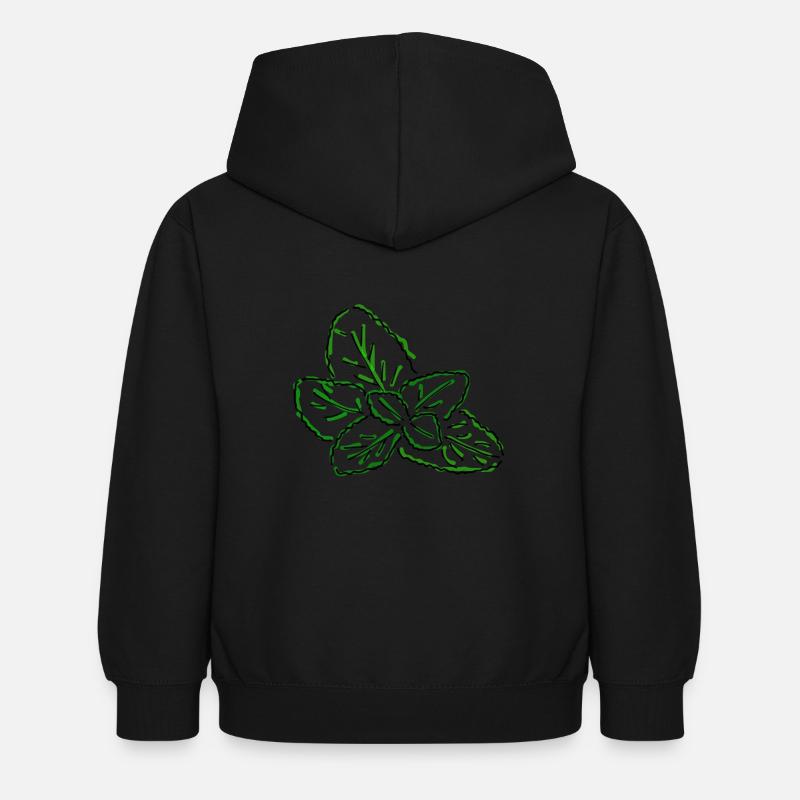 menthe poivrée - Sweat à capuche Enfant - noir