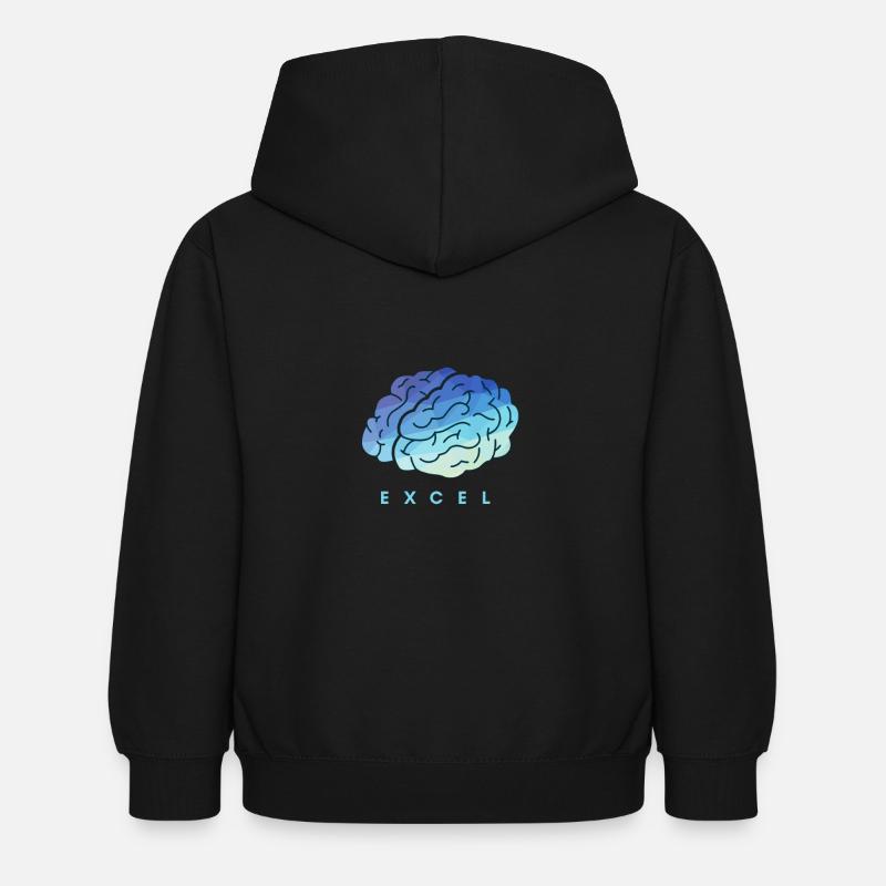 EXCEL brain - brain - Kids Hoodie - black