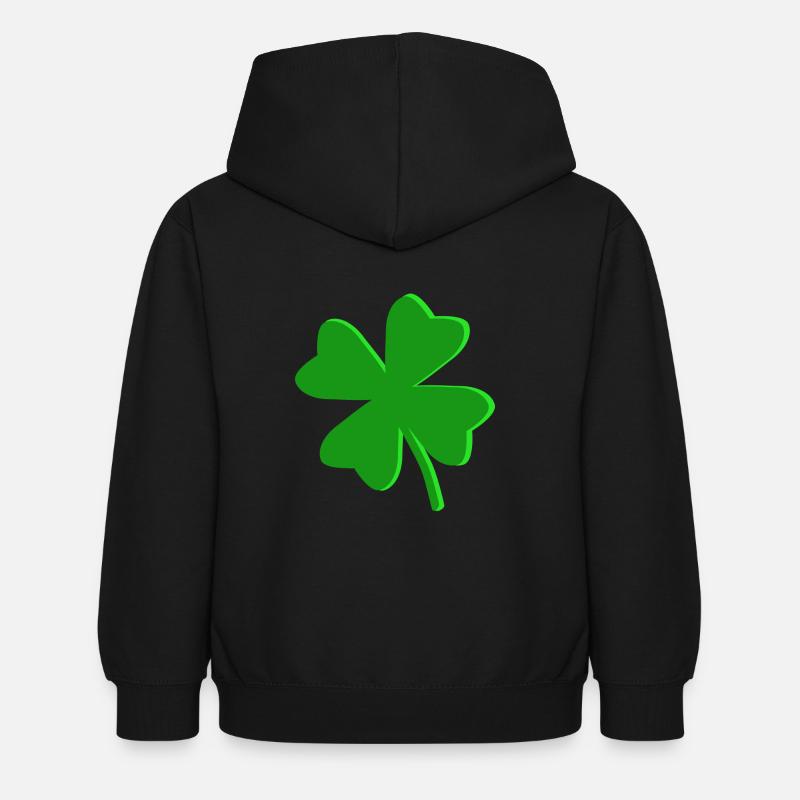 Trèfle à quatre feuilles - Sweat à capuche Enfant - noir