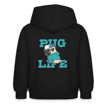 Pug Life - Kinder Hoodie - Schwarz - Hinten - AI Model Kid Female (0cm)