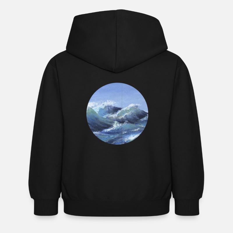 la mer - Sweat à capuche Enfant - noir