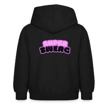 Super Zwerg - Kinder Hoodie - Schwarz - Hinten - AI Model Kid Female (0cm)