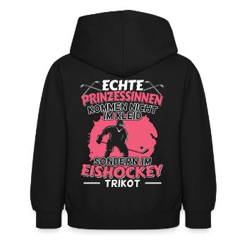 Eishockey Prinzessin - Trickot Mädchen - Kinder Hoodie - Schwarz - Hinten - AI Model Kid Female (0cm)