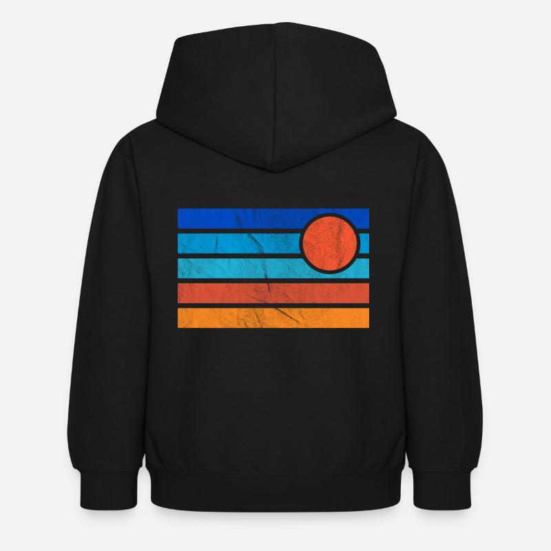 Sunset retro - Kids Hoodie - black