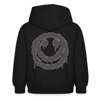 smilie grusel Grau - Kinder Hoodie - Schwarz - Hinten - AI Model Kid Female (0cm)