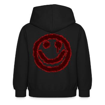 smilie blut grinsen - Kinder Hoodie - Schwarz - Hinten - AI Model Kid Female (0cm)
