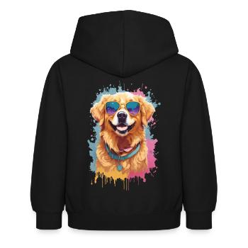 Golden Retriever Color Splash Lunettes de soleil Fraîcheur - Sweat à capuche Enfant - noir - Dos - AI Model Kid Female (0cm)