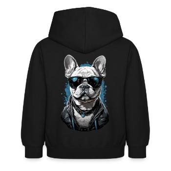 French Bulldog Dog Dog Lover Design - Sweat à capuche Enfant - noir - Dos - AI Model Kid Female (0cm)