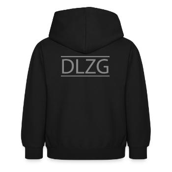 DLZG - Die Linke zum Gruss Motorrad - Kinder Hoodie - Schwarz - Hinten - AI Model Kid Female (0cm)